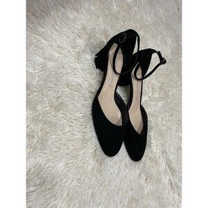 Women’s black ankle strap pumps Roberto Festa Milano Suede Size 38.5 USA 8.5